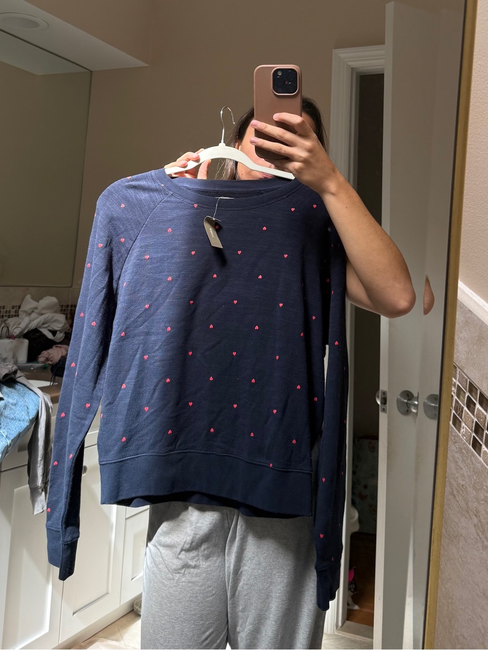 NWT J. Crew Vintage Fleece Heart crewneck